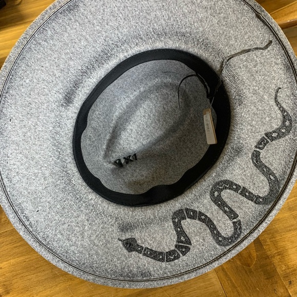 Gray Fedora Hat with Feather and Red Plaid Band